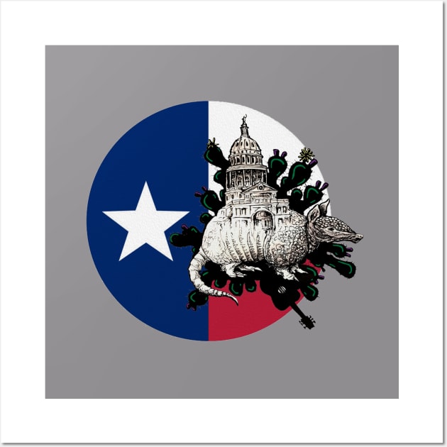 Austin Dillo Wall Art by TX Tees